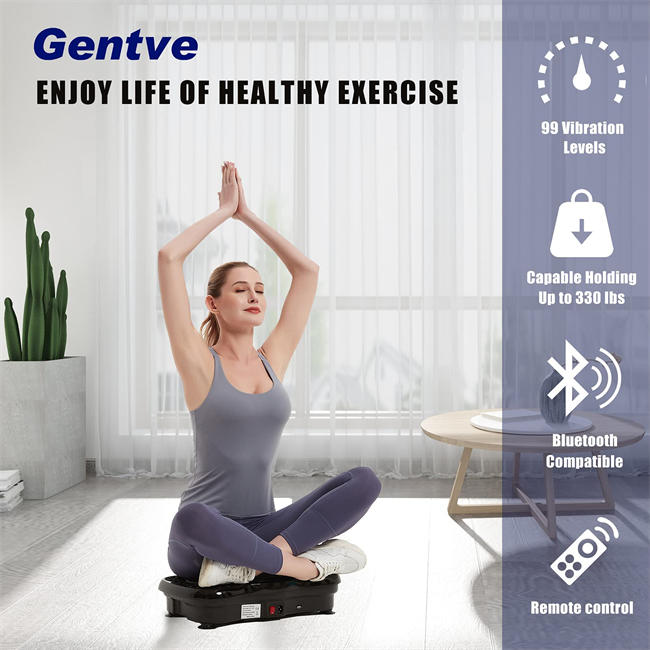 Vibration Plate Exercise Machine - Whole Body Workout Machine ，Fitness Vibration Platform Machine for Weight Loss & Foots Massage with Loop Bands + Bluetooth + Remote, 99 Levels